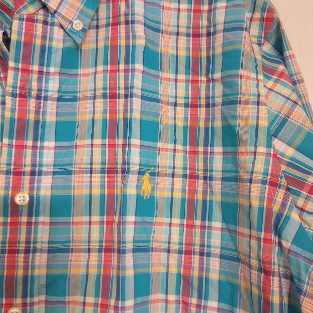 Ralph Lauren Men's Plaid Multicolor Long Sleeve Button Down Dress Shirt NWT - Picture 3 of 6